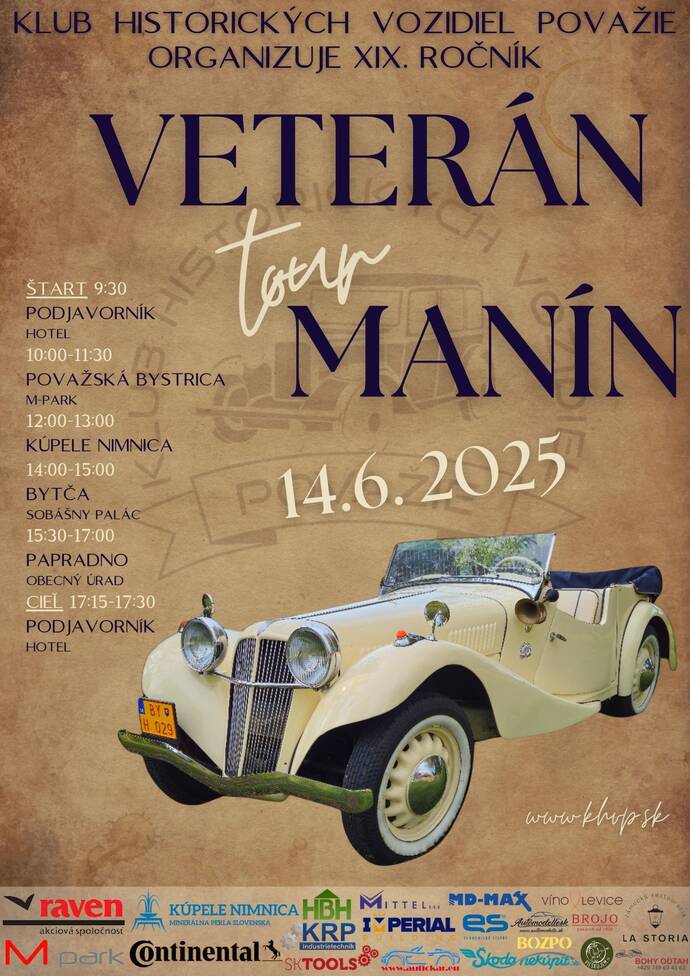 Veterán tour Manín 2025