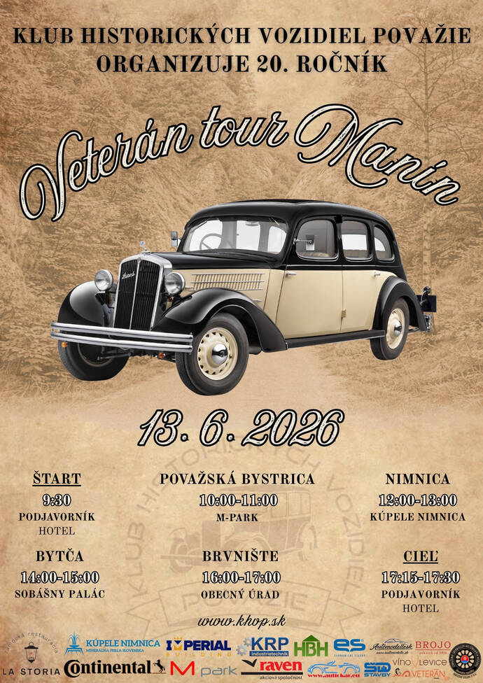 Veterán tour Manín 2026